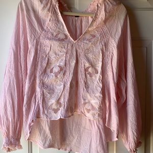 Free People gauzy cotton top
